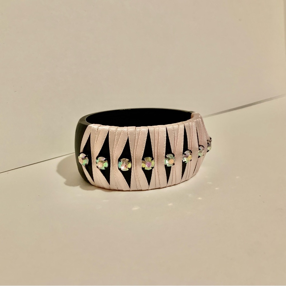 Brighton Pink and Black Bracelet with Crystal Accents